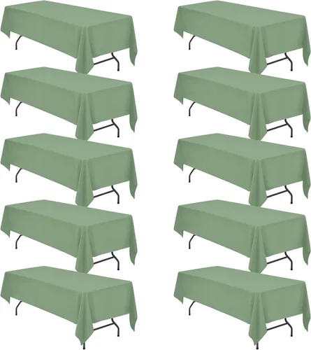 Miniatura 32 de BRILLMAX 6 Pack de Manteles Azul Marino para Mesas Rectangulares de 8 Pies 90 x 156 Pulgadas - 8 pies Mantel Rectangular a Granel de Lino