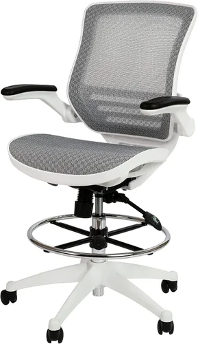 Miniatura 13 de Silla Flash Furniture de malla, negra, transparente, con marco dorado melrose y brazos abatibles, Metal, Negro, "Negro