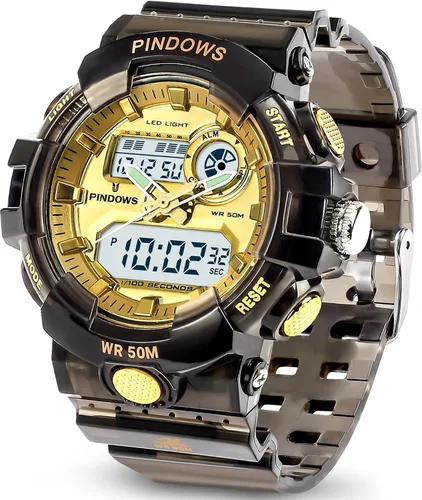 Reloj deportivo digital para mujer, 7 colores, luz LED, pantalla digital analógica, impermeable, con alarma, cronómetro, timbre por hora, relojes de