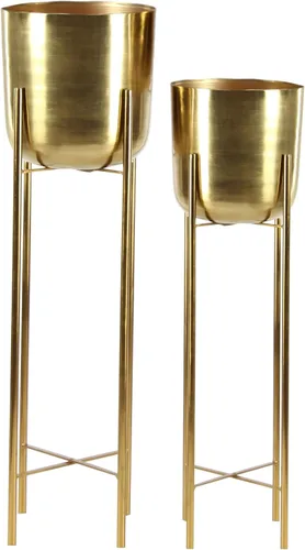 Miniatura 12 de CosmoLiving by Cosmopolitan - Maceta de metal para interiores y exteriores, maceta grande con soporte extraíble, juego de 2 macetas de 19 pulgadas