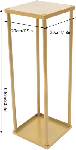 Miniatura 2 de Soporte de metal para flores de boda, jarrón de piso, columna de flores, soporte geométrico para centros de mesa, arreglos florales de mesa