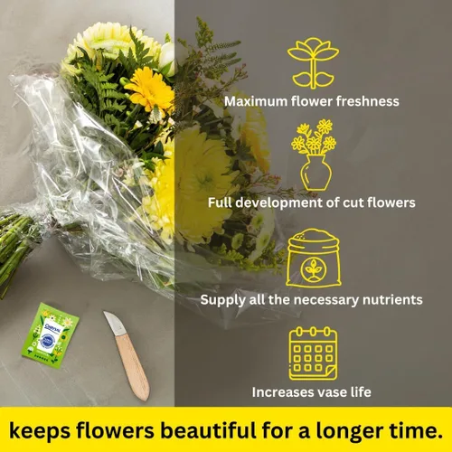 Miniatura 3 de Chrysal Flower Boost – Paquetes de alimento floral transparente para arreglos florales y ramos – Suministros florales para flores frescas