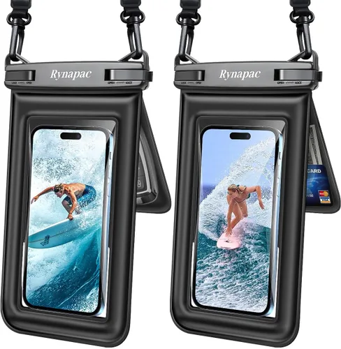 [Hasta 8.5 pulgadas] Bolsa impermeable para teléfono flotante, doble bolsa impermeable con cordón para iPhone 16 15 Pro Max, Galaxy S25 S24 Ultra,