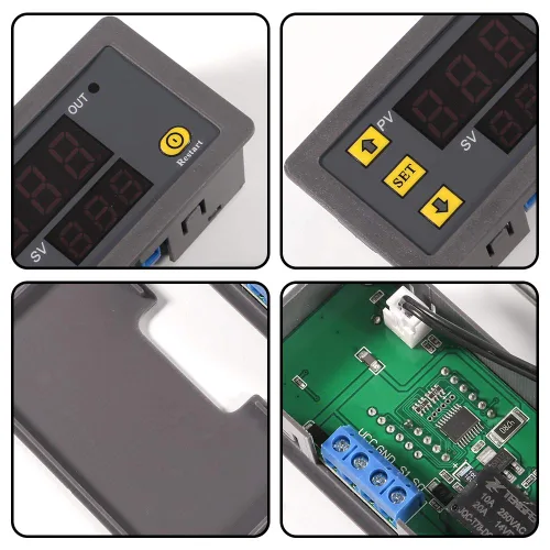Miniatura 3 de Controlador digital de temperatura, W3230 AC110-220V LED controlador de temperatura digital Termostato Sensor Medidor (220V)