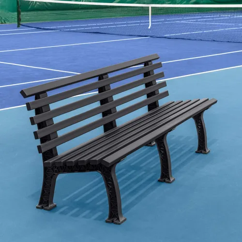 Miniatura 7 de Vermont Banco de cancha de tenis - 3 y 4 plazas Estándar o sin respaldo (estándar, negro, 3 plazas)