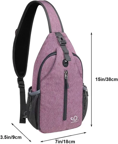 Miniatura 158 de WATERFLY Bolsa pequeña de senderismo: mochila cruzada para el pecho, mochila para hombres y mujeres con correa de hombro agradable a la piel