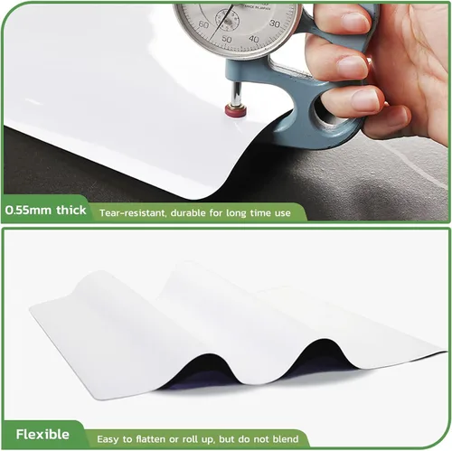 Miniatura 8 de HOMiDEK Pizarra magnética de borrado en seco: pizarra blanca pequeña para nevera, pizarra blanca flexible para refrigerador, hoja de notas