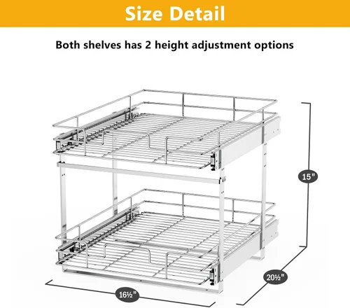 Miniatura 3 de ROOMTEC Organizador de gabinete deslizante (16.5 pulgadas de ancho x 20.5 de profundidad)