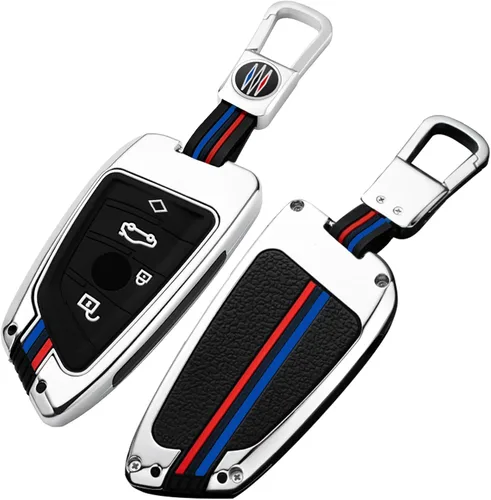 Miniatura 8 de OLLEN Funda de Metal Pesado para Llavero, Compatible con BMW 2 5 6 7 Series X1 X2 X3 X5 X6 GT Series, Carcasa de Protección Completa para Llavero