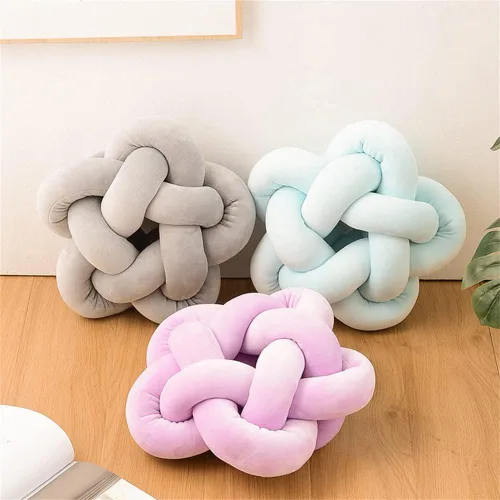 Miniatura 4 de chislim Bolas de almohada, almohada redonda con nudo hecho a mano, almohadas redondas de felpa decorativas para el hogar, para sofá, dormitorio