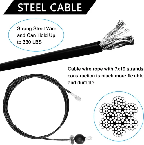 Miniatura 3 de Fitness Pulley Cable, Gym Replacement Cable Heavy Duty Steel Wire Rope Fitness Cable Pulley System Attachments Home Gym Machine Equipment Workout