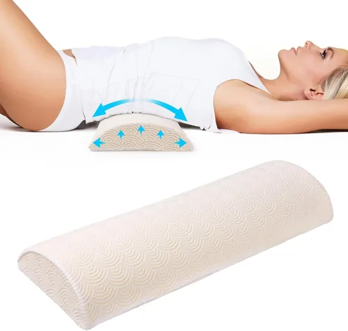 Miniatura 13 de Cozyhealth - 2.95 pulgadas de alto x 18.7 pulgadas de largo - Almohada lumbar suave y pequeña para dormir, cojín de apoyo lumbar de espuma Azul