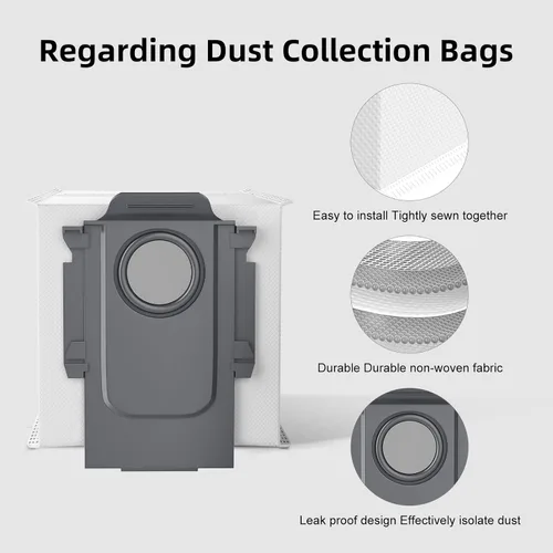 Miniatura 5 de Paquete de 8 bolsas de polvo de repuesto para aspiradora compatibles con Roborock S8+, S8 Pro Ultra, Q7 Max+/Max, Q5 Max+, Q8 Max+, S7 Pro Ultra