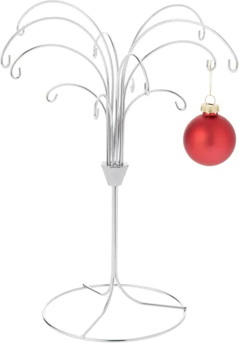 Miniatura 2 de Bard's Soporte de adorno plateado de 12 brazos, árbol, 11.5 pulgadas de alto x 10 pulgadas de ancho x 10 pulgadas de profundidad