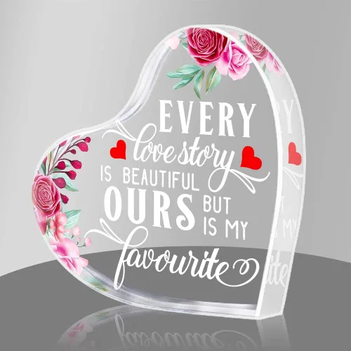 PETCEE Regalos para el Día de la Madre de parte de hija, hijo, Every Love Story is Beautiful Day Keepsake Gifts for Wife from Husband Anniversary