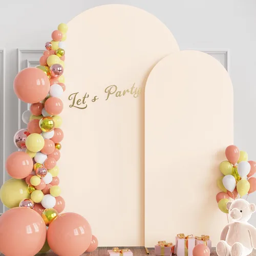 Miniatura 4 de Wokceer Cubierta de Fondo para Arco de Boda 7.2 Pies, Cubiertas Ajustadas de Spandex para Soporte de Arco de Boda de 6 Pies, Juego de 2 Cubiertas