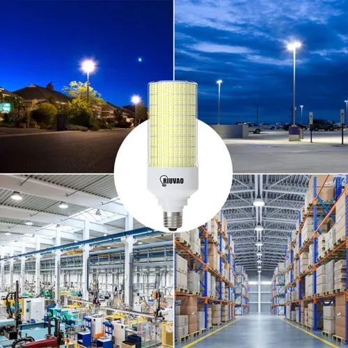 Miniatura 6 de RIUVAO Paquete de 2 bombillas LED de maíz, equivalente a 800 W, 5000 K, luz diurna, 12000 lm, base E26/E39, bombillas LED de 80 W, reemplazo