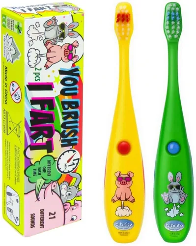 Lily's Home Cepillo de dientes divertido para niños, cerdas suaves, temporizador de cepillado eléctrico de minutos, premio de dentista lindo niño