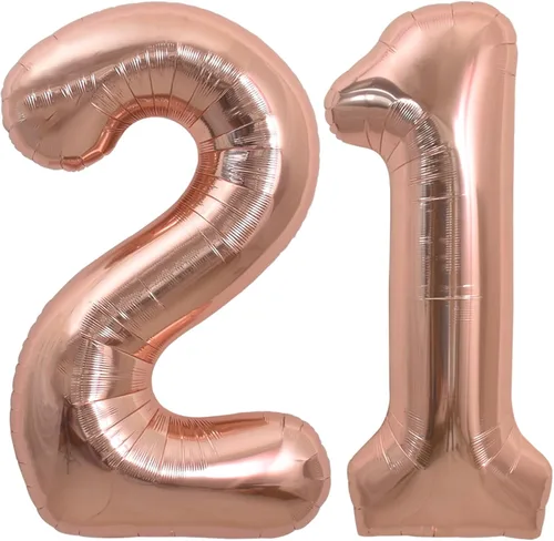 Miniatura 60 de TONIFUL 40 Inch Pastel Blue Number 8 Foil Balloons Large Mylar Foil Digital 8 Balloons for 8th Birthday, Gender Neutral Party, Baby Shower, Oro rosa