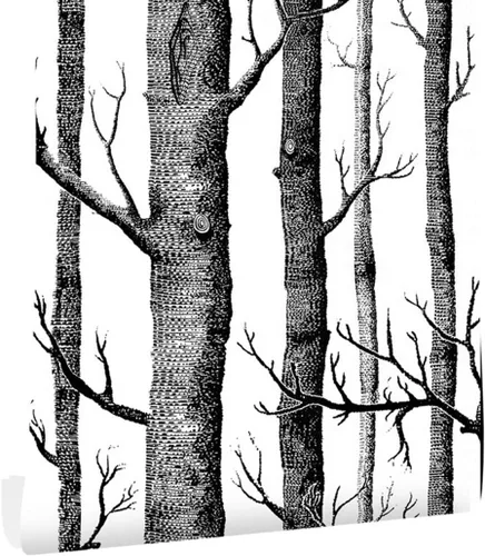 Papel tapiz de árbol de abedul de 17.7" x 118" despegar y pegar para dormitorio/sala de estar papel contact negro removible autoadhesivo papel de