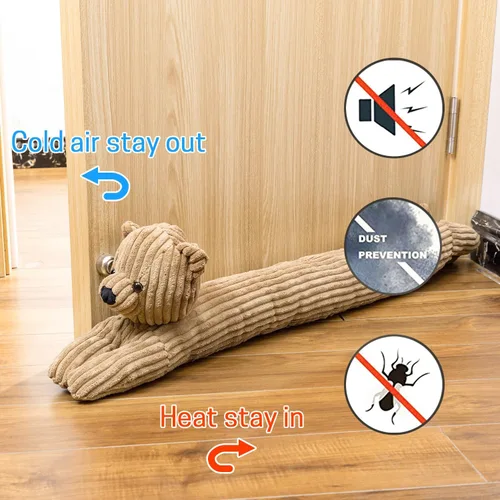 Miniatura 4 de SWISSELITE Tapón de 36 pulgadas para debajo de la puerta, bloqueador de ruido decorativo para puerta, tapón de aire para animales con peso de 1.43