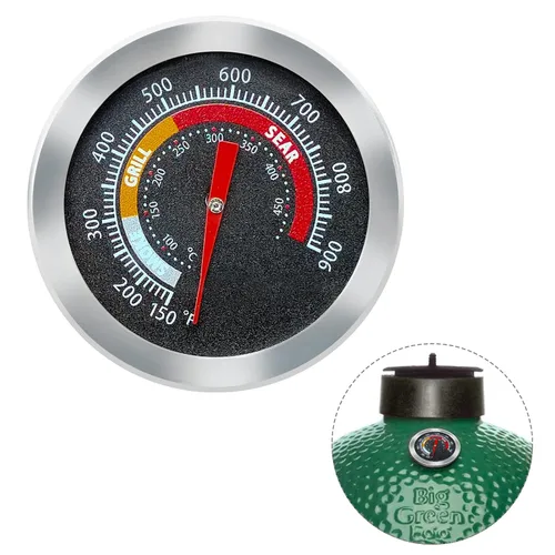 Termómetro de repuesto mejorado para M/MiniMax Big Green Egg, medidor de temperatura de parrilla de 2 pulgadas para accesorios de huevos verdes