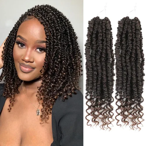 Miniatura 12 de Cabello de ganchillo Passion Twist, cabello Passion Twist pretrenzado, cabello Passion Twist de 10 pulgadas, trenzas de ganchillo cortas Passion