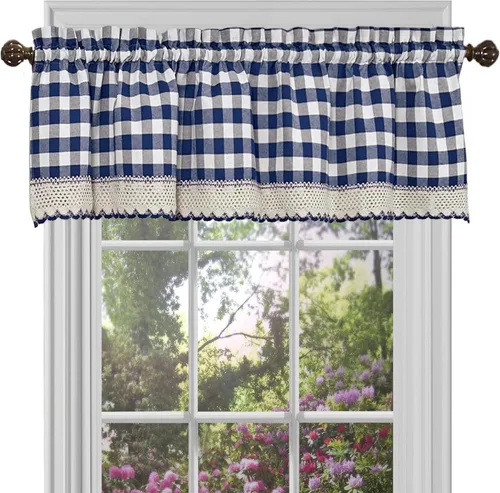 Miniatura 10 de ACHIM Buffalo Check Cortinas Valance para Ventana - 58 Pulgadas de Ancho, 14 Pulgadas de Largo - Cuadros Grises y Blancos - Cortinas