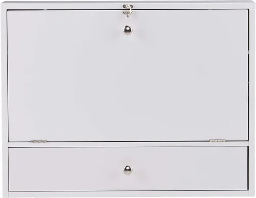 Miniatura 4 de SEI Furniture Willingham - Escritorio plegable para montaje en pared, color blanco