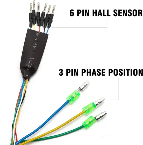 Miniatura 2 de Conector de cable Ebike 9 Pin 23.6 in Cable de motor macho Adaptador de motor eléctrico de bicicleta con sensor Hall Piezas de conversión Ebike