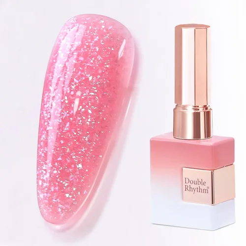Miniatura 4 de Double Rhythm Esmalte de gel con purpurina de nieve de 0.5 fl oz, color holográfico reflectante para arte de uñas, salón de manicura y bricolaje
