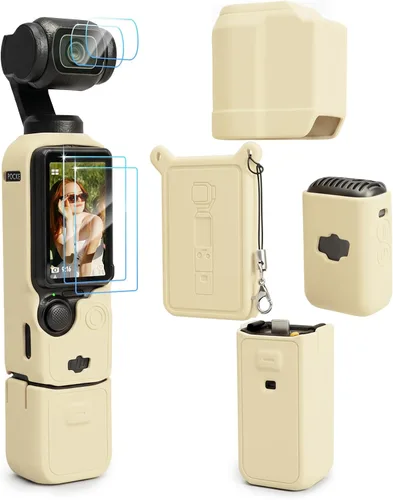 Funda protectora para cámara DJI Osmo Pocket 3/Xtra Muse, funda de silicona suave con protección de pantalla y micrófono, ligera, antiarañazos, para