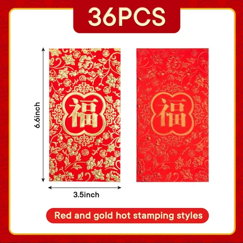 Miniatura 2 de VGOODALL Sobres rojos de año nuevo chino, paquetes rojos Hong Bao 2026, sobres de regalo de dinero de la suerte para el año lunar chino, festival