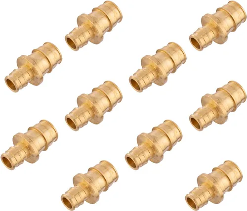 Miniatura 9 de Paquete de 2 accesorios de latón EFIELD Pex A de expansión de flujo completo, acoplamiento recto de 1 x 1 pulgada, solo para conexión de tubería