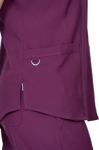 Miniatura 5 de Conjunto de ropa quirúrgica para mujer, pantalones de correr y envoltura falsa de 7 bolsillos, elástico en 4 direcciones para enfermeras, dentistas
