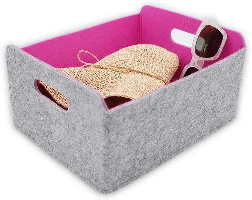 Miniatura 21 de Welaxy Cestas de almacenamiento plegables de fieltro, cubos de almacenamiento para estantes, caja de fieltro para niños, juguetes, revistas, libros
