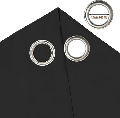 Miniatura 6 de Inherent Fire Retardant Blackout Curtains, Grommet Top, NFPA 701 Certified Flame Resistant Drape, FR Window Curtains for Classroom, 2 Panels, Black