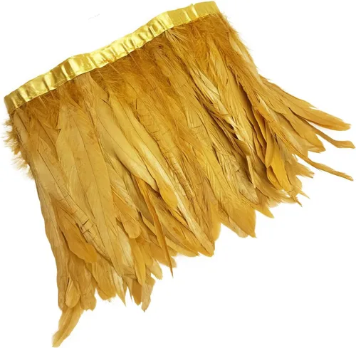 Miniatura 8 de 2 yardas de flecos de plumas hackle de gallo de 8-10 pulgadas, ribete de plumas para costura y manualidades, decoraciones de bricolaje - Negro