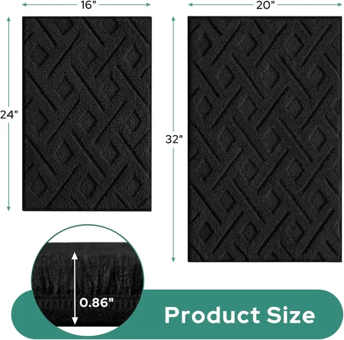 Miniatura 8 de HOMEIDEAS - Juego de alfombras de baño de 2 piezas, antideslizantes, lavables a máquina, de felpa extra suave y absorbente, para baño, tina y ducha
