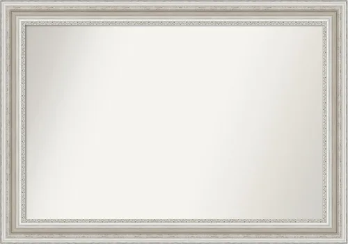Miniatura 377 de Amanti Art Espejo de baño plateado para sobre el fregadero, 26 x 26 pulgadas, espejo cuadrado de plata antigua, marco de madera tradicional mediano
