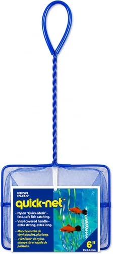 Miniatura 18 de Penn-Plax Quick-Net Aquarium Fish Net - Fine Mesh, Vinyl-Covered Braided Handle - Small Aquarium Cleaning Tool for Gentle Fish Handling - Use in