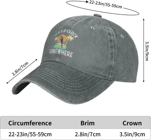 Miniatura 15 de Philysonic 5 Oclock Somewhere Hat It is 5 Oclock Somewhere Hat Gorra de béisbol para mujer, gorra de moda