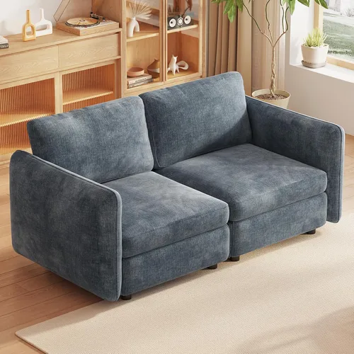 Miniatura 8 de Guyii Sofá Loveseat grande de 2 piezas, moderno asiento doble con cojines profundos, sofá convertible de 2 plazas para sala de estar, espacio