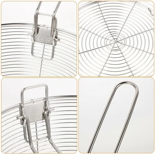 Miniatura 4 de Luxshiny Cesta de freír de alambre de metal, cesta para patatas fritas, asa resistente para un fácil manejo