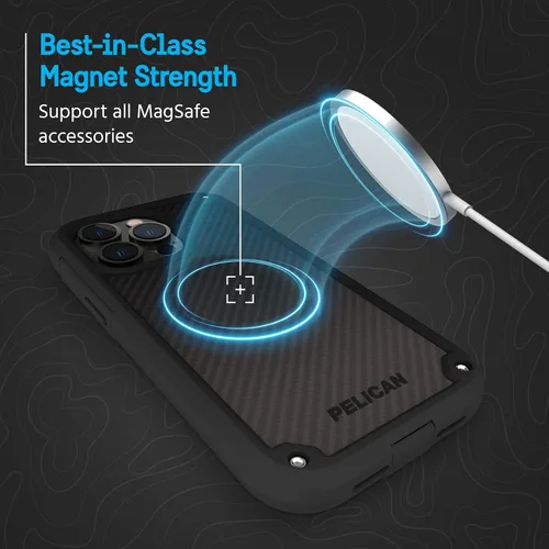 Miniatura 5 de Pelican Shield Kevlar Series - Funda para iPhone 14 Pro de 6.1 pulgadas [Compatible con MagSafe] Funda de carga magnética para teléfono con clip