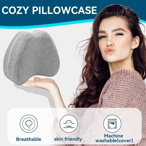 Miniatura 5 de QISHFEN Almohada de rodilla para personas que duermen de lado, espuma viscoelástica para el dolor de cadera, almohada de piernas para dormir