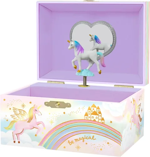 Miniatura 13 de Giggle & Honey Joyero musical de hadas para niñas, caja de música para niños con hada giratoria y espejo, regalos de cumpleaños de princesa