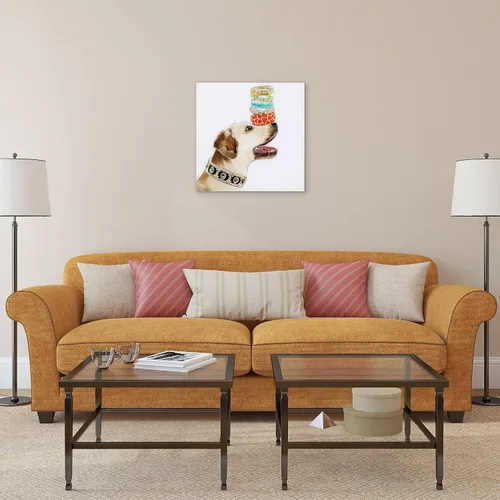 Miniatura 3 de Empire Art Direct Panel de vidrio templado con impresión flotante sin marco, arte de pared para mascotas, listo para colgar, 20 x 20 pulgadas, ley