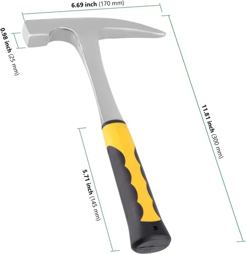 Miniatura 2 de KEILEOHO Paquete de 2 martillos de 32 onzas con mango antideslizante, martillo geólogo de acero de 11.8 pulgadas, martillo de mampostería forjado