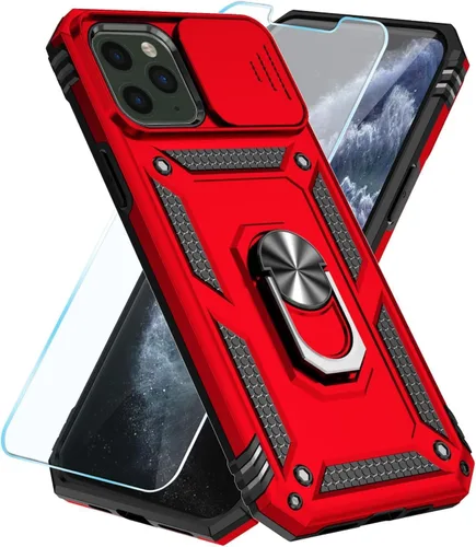 Miniatura 23 de SunStory Funda compatible con iPhone 11 Pro Max con protector de pantalla HD, cubierta de cámara deslizante y soporte de anillo giratorio
